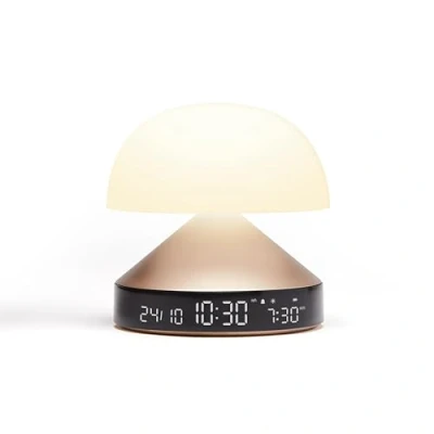 Immagine di Lexon MINA Sunrise Risveglio mattina luminosa, simulatore di alba e crepuscolo, 5 suoni naturali, lampada da comodino LED luce notturna terapia della Oro