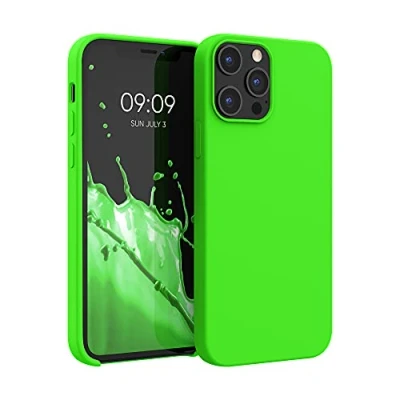 Immagine di kwmobile Cover per Apple iPhone 12 Pro Max Custodia Back Case Smartphone in Silicone TPU Protezione Gommata verde lime