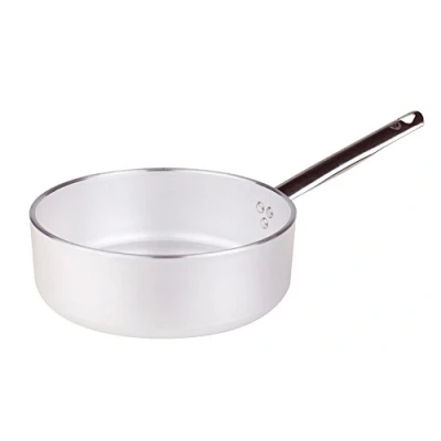 Immagine di Pentole Agnelli ALMR110724 Linea Alluminio 5mm Casseruola Bassa con 1 Manico, 24 cm, Acciaio, Argento