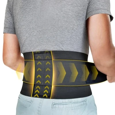Immagine di Bracoo BS33 Fulcrum Supporto per la schiena con 4 stabilizzatori posteriori aggiuntivi, Compressione regolabile traspirante Allevia lombare
