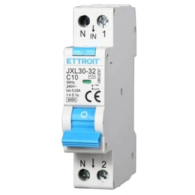 Immagine di Interruttore magnetotermico differenziale salvavita, 1P+N, occupa 1 modulo DIN, 220V 230V, 10A C10, 30mA, 6KA 6000A, RCBO