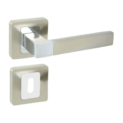 Immagine di domino ERIS QR M6/M9 Set di maniglie per porta della stanza, dell&#039;ufficio, cantina e interna, accessori porte in alluminio, cromato/nichel,