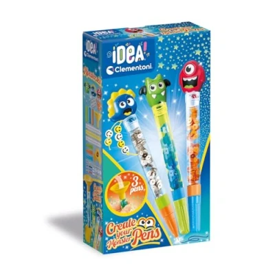 Immagine di Italian Bed Linen Clementoni Idea Create Your Penso: Monster Gioco Creativo per Realizzare Colorate, Laboratorio, Penne Personalizzabili Bambini 6 Anni, Multicolore, 18828