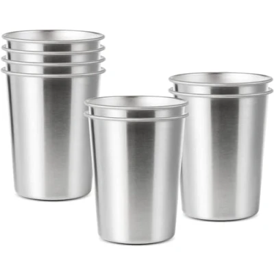 Immagine di SOMLAW Tazza in Acciaio Inox 350 ml 8 Pezzi Tazze Metallo Riutilizzabile Bicchieri per Cocktail Caffe Whisky Gin, Portatile Feste, BBQ, Campeggio, ECC