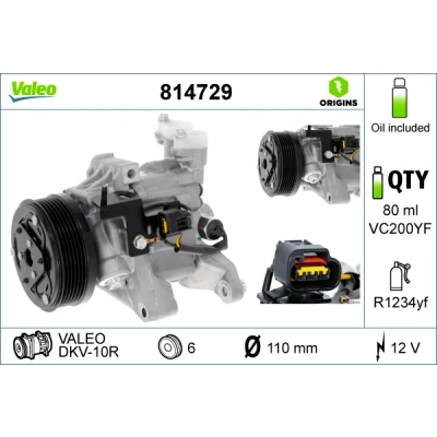 Immagine di Compressore, Climatizzatore VALEO 814729