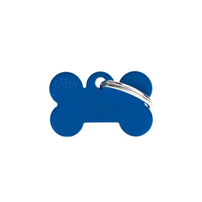 Immagine di MyFamily Medaglietta per Cane Made in Italy, Osso Piccolo, Targhetta Cane, Smaltata a Mano Metallo, Collezione Basic, 30x19 mm