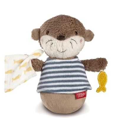 Immagine di Fehn Mini Stand Up Lontra, Divertente Gioco di Abilità Motoria per Afferrare, Toccare, Sentire e Dare un Colpetto, Lontra Neonati Bambini da 0+ Mesi