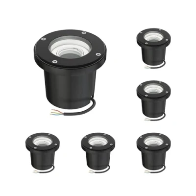 Immagine di ledscom.de Lampada da incasso BOFU, per esterni, IP67, orientabile, nera, rotonda, 150mm Ø, 1x GU10 max. 15W, 6pz.