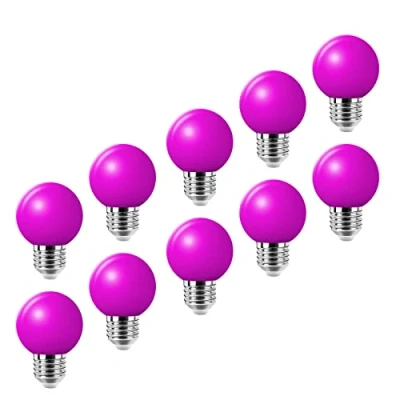 Immagine di Lampadina LED colorata E27, 2 W, attacco Edison a vite, colore misto, lampada risparmio energetico, 200 lm, AC220 V 240 V, vacanze, feste, Natale, confezione da 7 colori