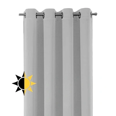 Immagine di BEAUTEX Tenda oscurante con occhielli, oscurante, dimensioni e colore a scelta (larghezza 140 cm, altezza 145 bianco)