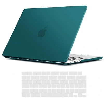 Immagine di TECOOL Custodia per MacBook PRO 16 Pollici 2023 2021 A2991 A2780 A2485 con Chip M3 M2 M1 Pro/Max, Case Cover Opaca Rigida Plastica Ultrasottile e Copritastiera Silicone Italia Layout, Deep Teal