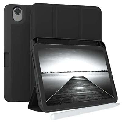 Immagine di EAZY CASE custodia con portapenne per iPad Mini di 6 generazione (2021), da 8,3 pollici, supporto penna, tablet cover touchpen Smartcase pieghevole auto sleep wake up