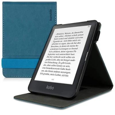 Immagine di kwmobile Custodia Verticale Compatibile con Kobo Clara HD Cover Fascia Mano e leggìo Case Reader Flip