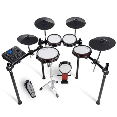 Immagine di Alesis Drums Crimson III Batteria Elettronica con Bluetooth, MIDI I/O, Pad Bi Zona, Ride Tri Piatti Choke, Compatibile Doppio Pedale, Lezioni Drumeo, BFD Player
