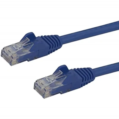 Immagine di StarTech.com Cavo Ethernet CAT6 30m, rete Lan RJ45 10 Gigabit 100W PoE, dati/patch UTP 10GbE, Testato individualmente, Low Smoke Zero Halogen Certificato UL/TIA, Blu (N6PATCH100BL)