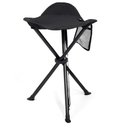 Immagine di EVER ADVANCED sgabello pieghevole alto 53 cm leggero da campeggio compatto portatile treppiede pesca sedia per viaggi all&#039;aperto passeggiate zaino giardino portata