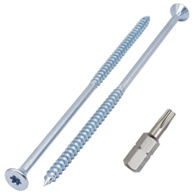Immagine di SKIR&#039;CO (10 pezzi) Viti per Legno in Acciaio Zincato 6,0 x 150 mm, a Testa Svasata Torx, Truciolare, Parzialmente Filettate