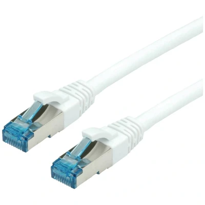 Immagine di Value 21.99.1974 RJ45 cavo di rete, patch CAT 6A S/FTP 0.30 m Bianco doppia schermatura, Privo alogeni, Ritardante fiamma 1 pz.