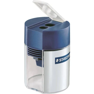 Immagine di Staedtler Temperamatite doppio con barattolo 512 001 Blu Argento (fluorescente) Modello contenitore=lattina