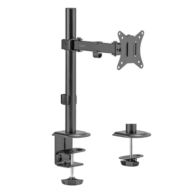 Immagine di LogiLink BP0171 1 parte Supporto da tavolo per monitor Nero Ruotabile, Regolabile in altezza, Inclinabile, Rotante, Girevole