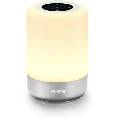 Immagine di Auxmir Lampada da Comodino, Luce Notturna a LED con 8 Colori 3 Modi di Illuminazione Abat Jour Interruttore Sensore Batteria Ricaricabile Portabile Ideale per Camera letto, Soggiorno