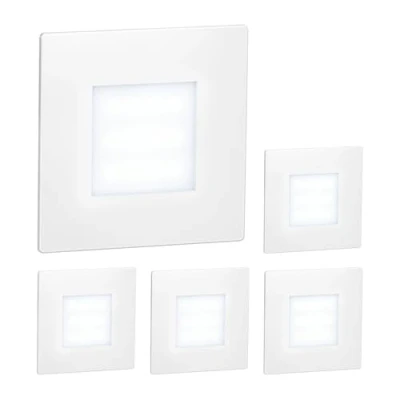 Immagine di ledscom.de 5 LED luce per scale/apparecchio da incasso FEX interni ed esterni, angolare, 85 x mm, bianco freddo