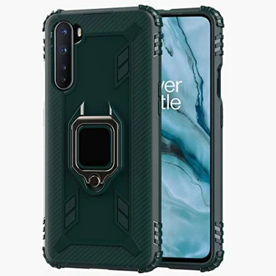 Immagine di TANYO Cover per OnePlus Nord, Custodia in silicone TPU con supporto a 360, Rugged Armor Bumper Case, Telefono Robusto, Verde