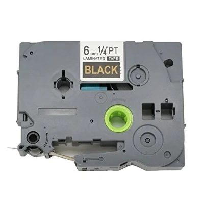 Immagine di BROVACS 1 confezione di nastro adesivo dorato su nero compatibile con Brother P Touch TZ 314 TZe 6 mm 1/4&quot; OPA1131D