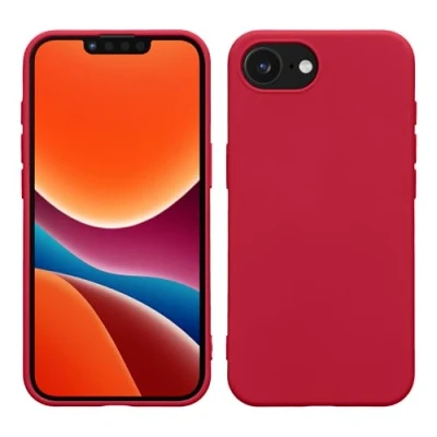 Immagine di kwmobile Custodia Compatibile con Apple iPhone 16e Cover Back Case per Smartphone in Silicone TPU Protezione Gommata rosso melograno