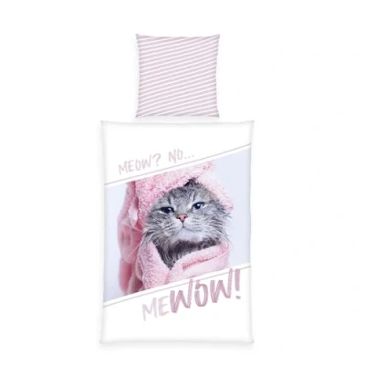Immagine di Herding Set di Biancheria da Letto con Gatto, Federa 80 x cm Bottoni e Design Reversibile, Copripiumino 135 200 Chiusura a Bottoni, 100% Cotone