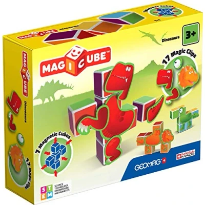 Immagine di Geomag Dinosaurs Dinosauri Gioco di Costruzione con Cubetti Magnetici, Multicolore, PF.331.141.00