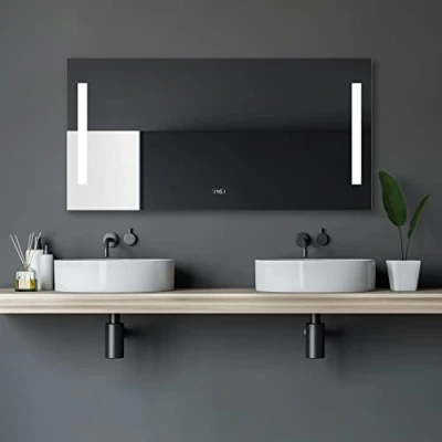 Immagine di Talos Specchio per Bagno a LED Star, Colore Chiaro 4200K, Orologio Digitale, 120 x 60 cm