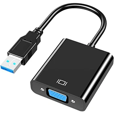 Immagine di Azuxreza Adattatore da USB a VGA, convertitore 3.0/2.0 video HD 1080P per PC, laptop HDTV compatibile con Windows XP/7/8/8.1/10(NOT Vista, Linux, Chrome)