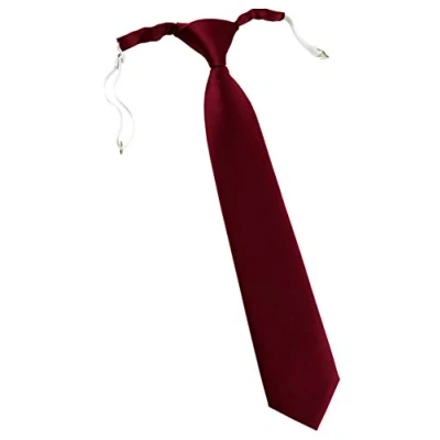 Immagine di TigerTie Cravatta con chiusura di sicurezza in tinta unita, elastico, bordeaux, Taglia unica