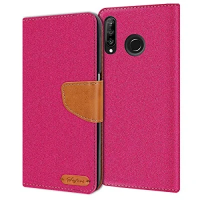 Immagine di Verco Huawei P30 Lite Custodia per Cellulare, Caso Tessuto Cover Tessilo Portafoglio Case, Rosa