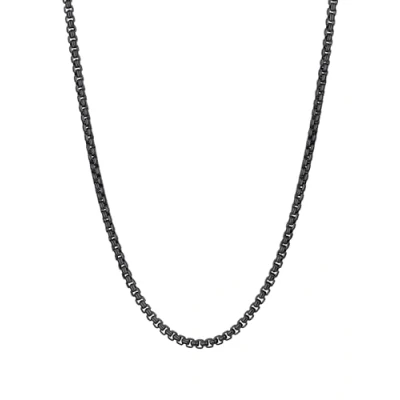 Immagine di PROSTEEL Collana Uomo Donna Catena Scatola Quadrata in Acciaio Inossidabile Larghezza 3 mm Lunga Lunghezza 66 CM / 26 Pollici, Colore Nero