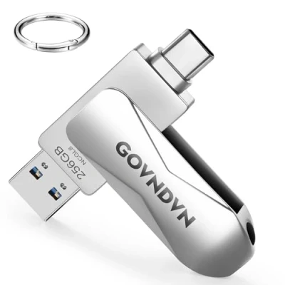 Immagine di GOVNDVN 256GB Chiavetta USB Per iPhone 15, Memoria Esterna Pen Drive con C e 3.0, Phone Pennetta Memorystick 15/iPad/Android/PC/Mac (256GB)