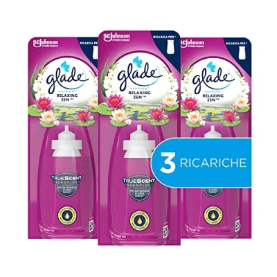 Immagine di Glade Sense &amp; Spray Profumatore per Ambienti con Oli Essenziali, Fragranza Relaxing Zen, Confezione da 3 Ricariche 18 ml