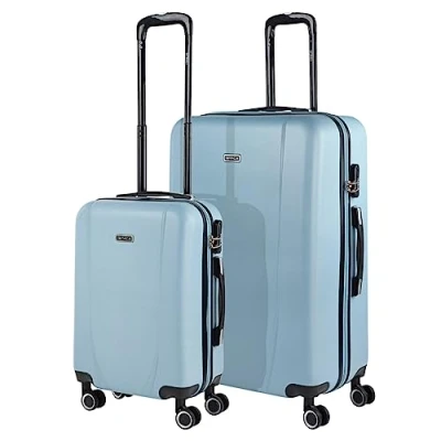 Immagine di ITACA Set Valigie Rigide Offerte. Valigia Grande Rigida, Media Rigida e Bagaglio a Mano. di con Lucchetto Combinazione TSA 71116, Blu chiaro