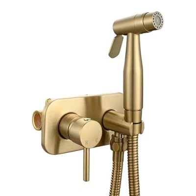 Immagine di Doccino Per Bidet Wc Doccetta Con Miscelatore Maniglia Singola Spruzzino Doccia Tutto In Rame cromo piazza