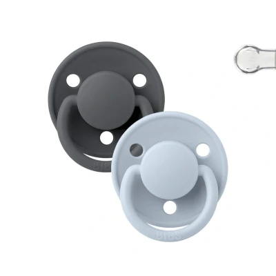 Immagine di 2 Succhietti BIBS De Lux Iron/Baby Blue Silicone