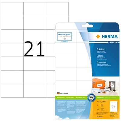 Immagine di HERMA SuperPrint, Etichette per indirizzi senza bordo (70 x 42,3 mm), colore: Bianco