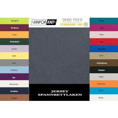 Immagine di Lenzuolo con angoli elasticizzati in jersey di alta qualità, 100 % cotone, Anthrazit, 200 x 220 cm