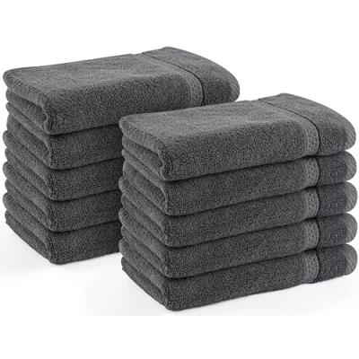 Immagine di Utopia Towels Set Premium di 10, Asciugamani per Ospiti, 30 x 50 cm Viso e Mani con Gancio, Bidet Altamente Assorbenti, 100% Cotone (Bianco)