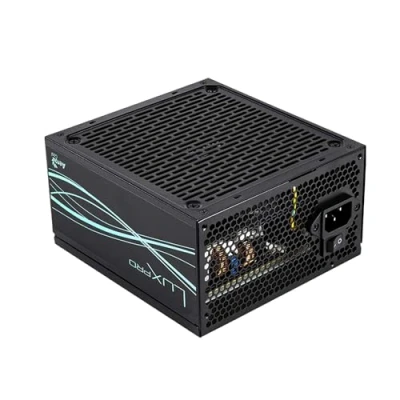 Immagine di Aerocool LUXPRO750 Alimentatore 750 W, Certificato 80 Plus Bronze 230 V EU, Efficienza +88%, Condensatori Giapponesi 105C, Ventilatore FDB 14 cm con tecnologia APFC, 5 anni di garanzia, Nero