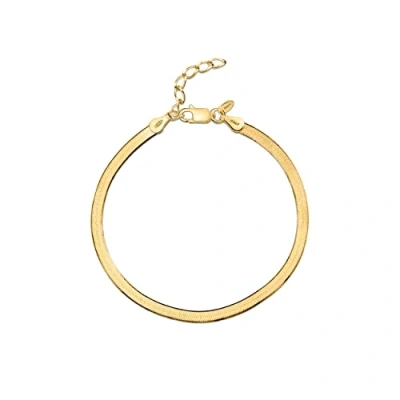 Immagine di Amberta Bracciale a Serpente Piatto in Argento Sterling 925 per Donna: Donna Placcato Oro 3 mm 20 cm