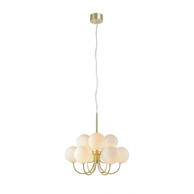 Immagine di Markslöjd Lampada a sospensione Bianco, 9 luci, oro/bianco, vetro, G9