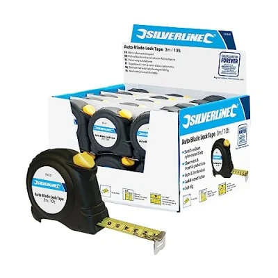 Immagine di Silverline 633848 Confezione display completa di 30 metri a nastro con blocco automatico della linguetta
