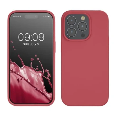 Immagine di kwmobile Cover per Apple iPhone 14 Pro Custodia Back Case Caricatore Wireless Antiurto e Flessibile in Silicone TPU rosa scuro