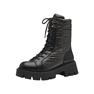 Immagine di Tamaris Stivaletti stringati, Donna, Taglia: 41, Black combi Finta pelle / tessuto